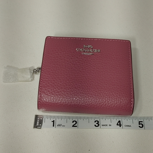 COACH Pink Leather Compact Wallet - Picture 10 of 11